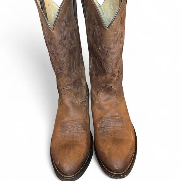 Durango Men’s 11EE Brown Leather Western Cowboy Boots 12” Pull On Wide main image 6